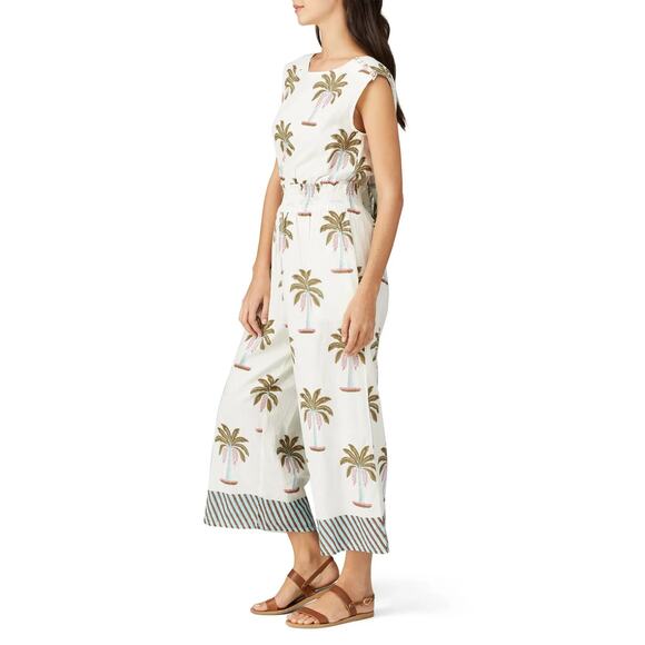 Roller Rabbit Womens Multicolor Morjim Palm Emanelle Jumpsuit Medium - Picture 2 of 13